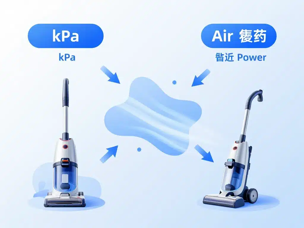 Diagramme kpa vs air watt aspirateur