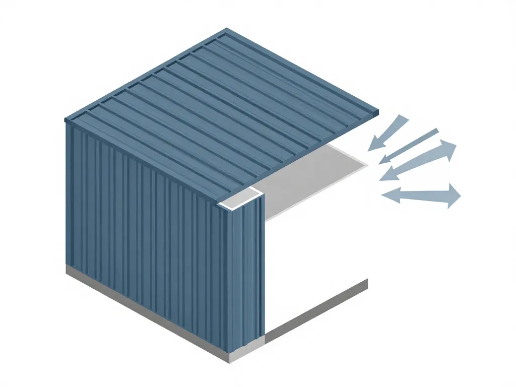 schéma bardage simple peau industrielle isométrique