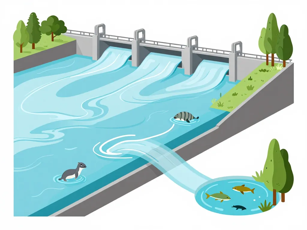 schéma technique du barrage de villerest avec gestion de l’eau et biodiversité