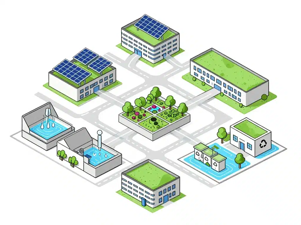 Techniques éco-responsables dans la ville du futur écologique Bèdes