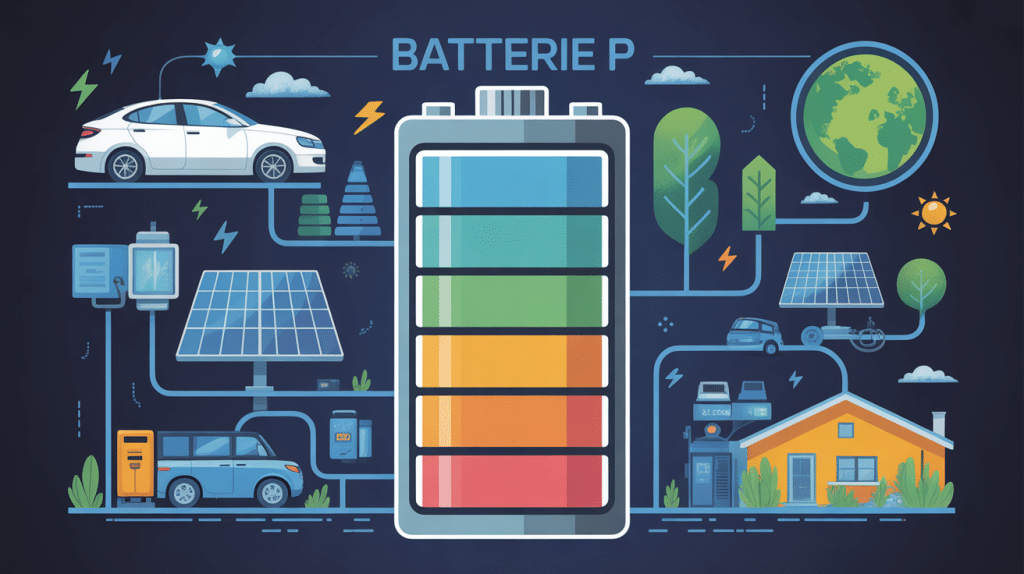 illustration batterie lfp pour voiture électrique et stockage solaire