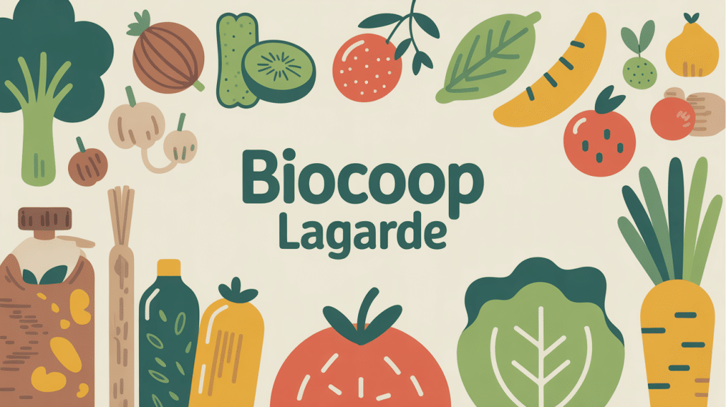 illustration vectorielle biocoop lagarde magasin produits bio