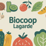 illustration vectorielle biocoop lagarde magasin produits bio