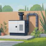 Illustration cache pompe à chaleur matériaux et ventilation