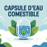 Capsule d'eau comestible concept écologie