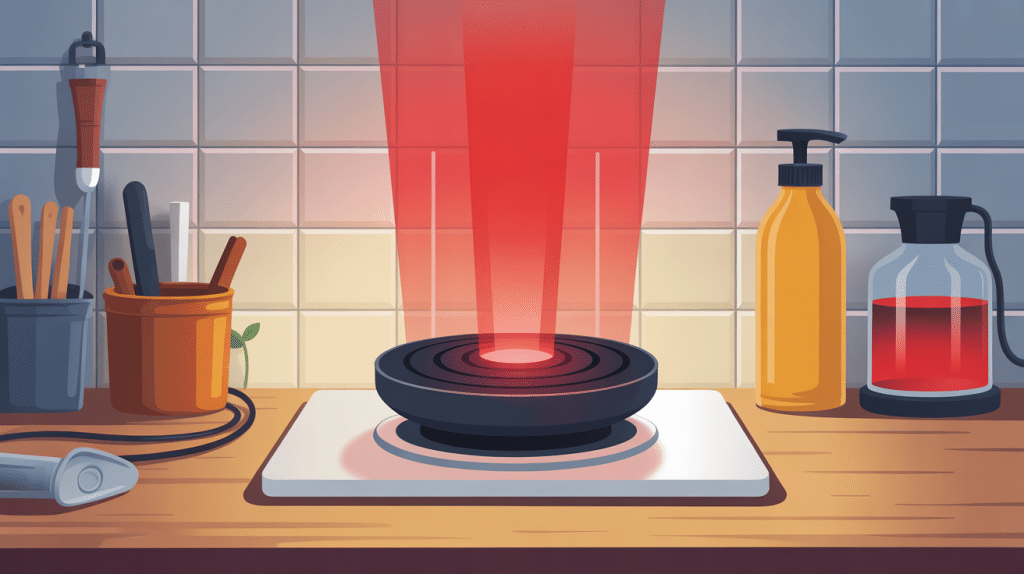 chauffe-eau voyant rouge fixe en illustration moderne et épurée