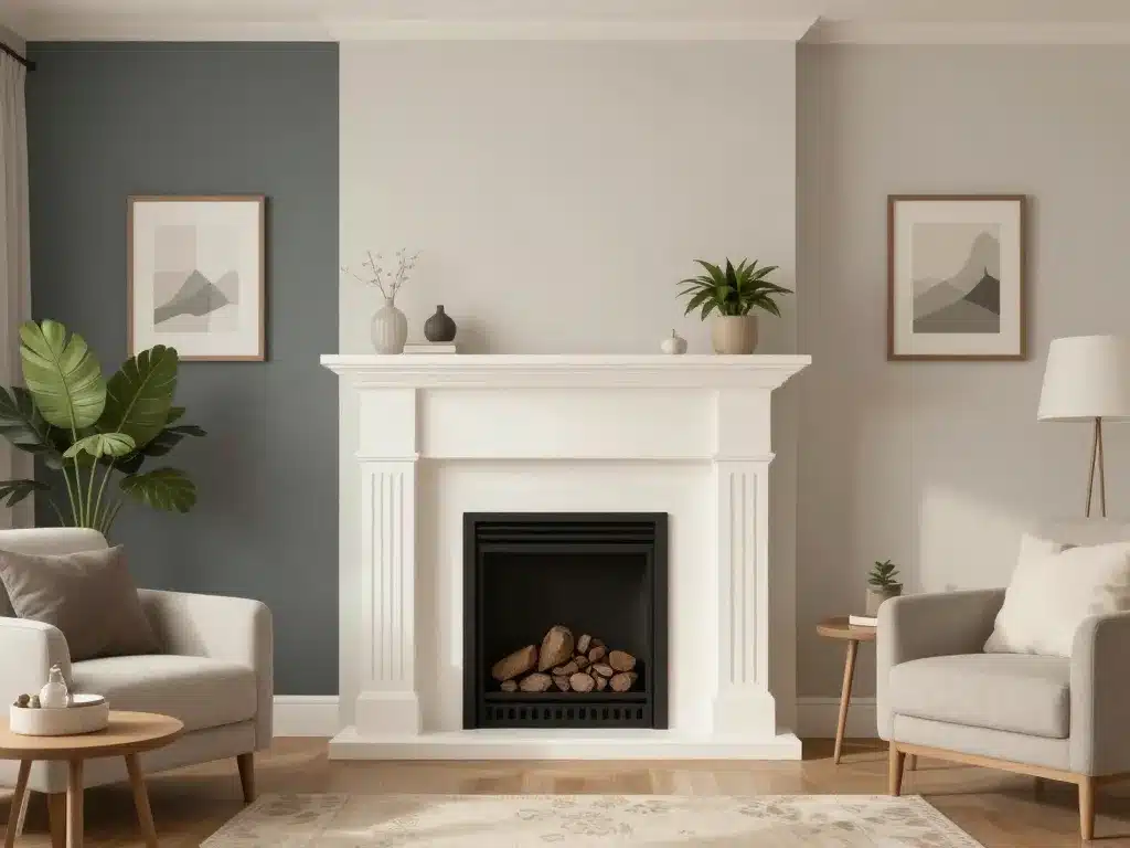 cheminée peinte avant après couleur salon