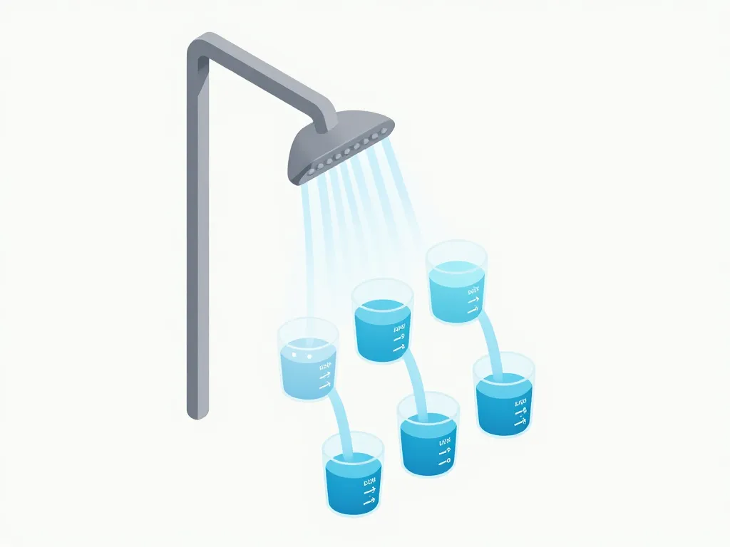 diagramme combien de litres d'eau pour une douche durée et pommeau