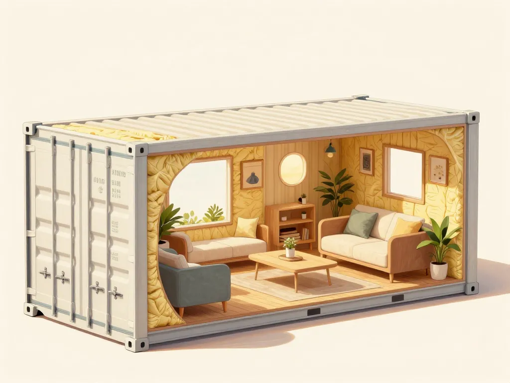 conteneur aménagé intérieur isolé et optimisé