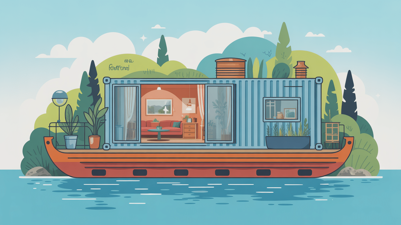 conteneur aménagé transformé en maison moderne