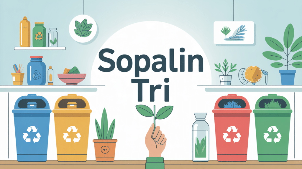 Scène de tri à la maison montrant dans quelle poubelle jeter le sopalin