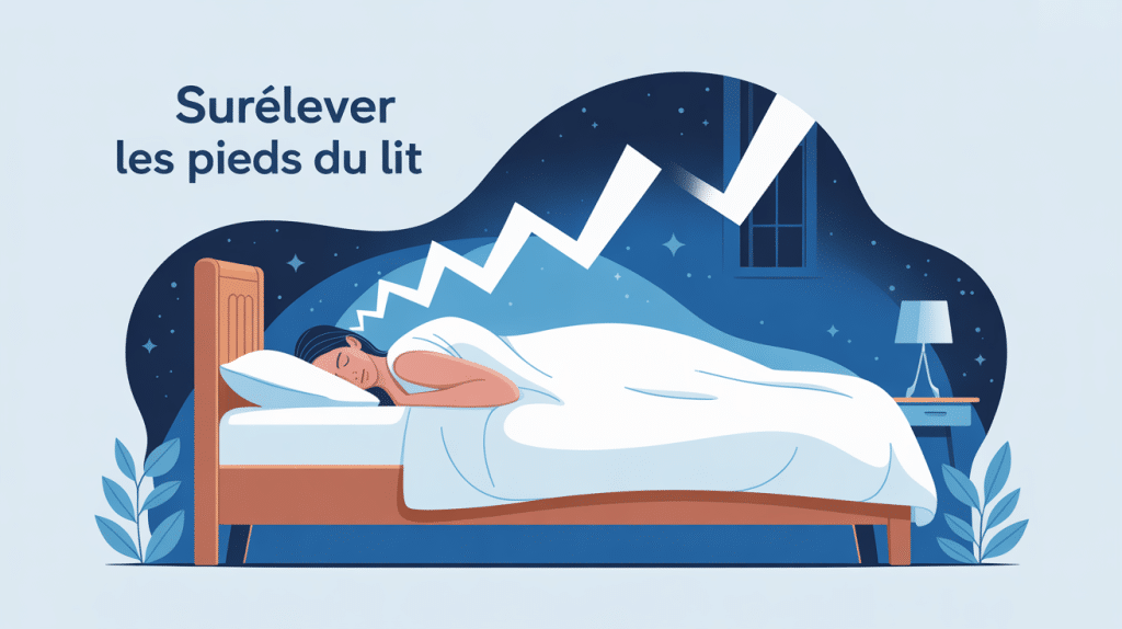 illustration de combien surélever les pieds du lit pour améliorer sommeil et circulation
