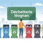 Scène globale déchetterie Léognan dépôt déchets