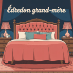 édredon grand-mère volumineux chambre rétro ambiance chaleureuse