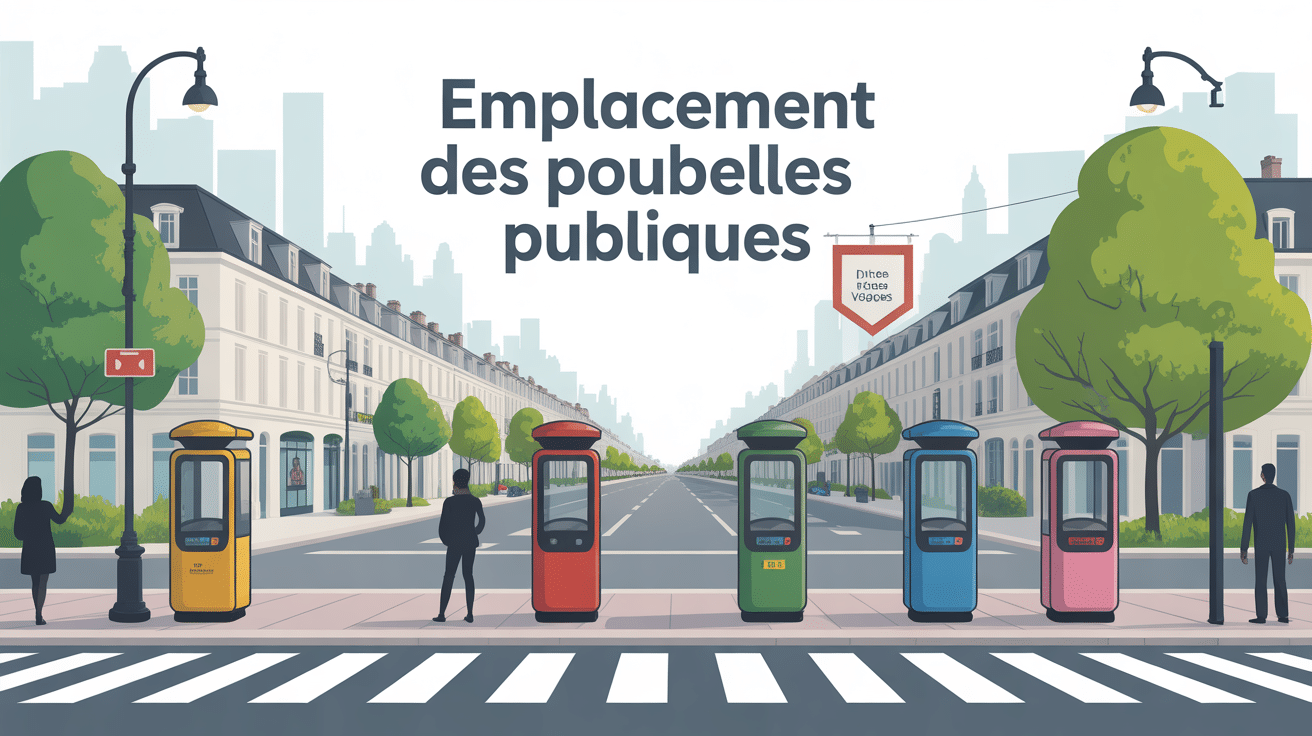 emplacement poubelles publiques illustration urbaine