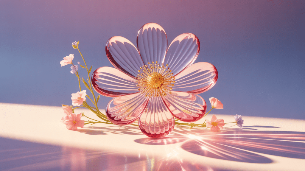 illustration fleur de verre lumineuse