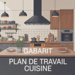 gabarit plan de travail cuisine illustration ergonomique