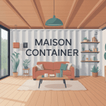 intérieur maison container moderne chaleureux bois lumière naturelle