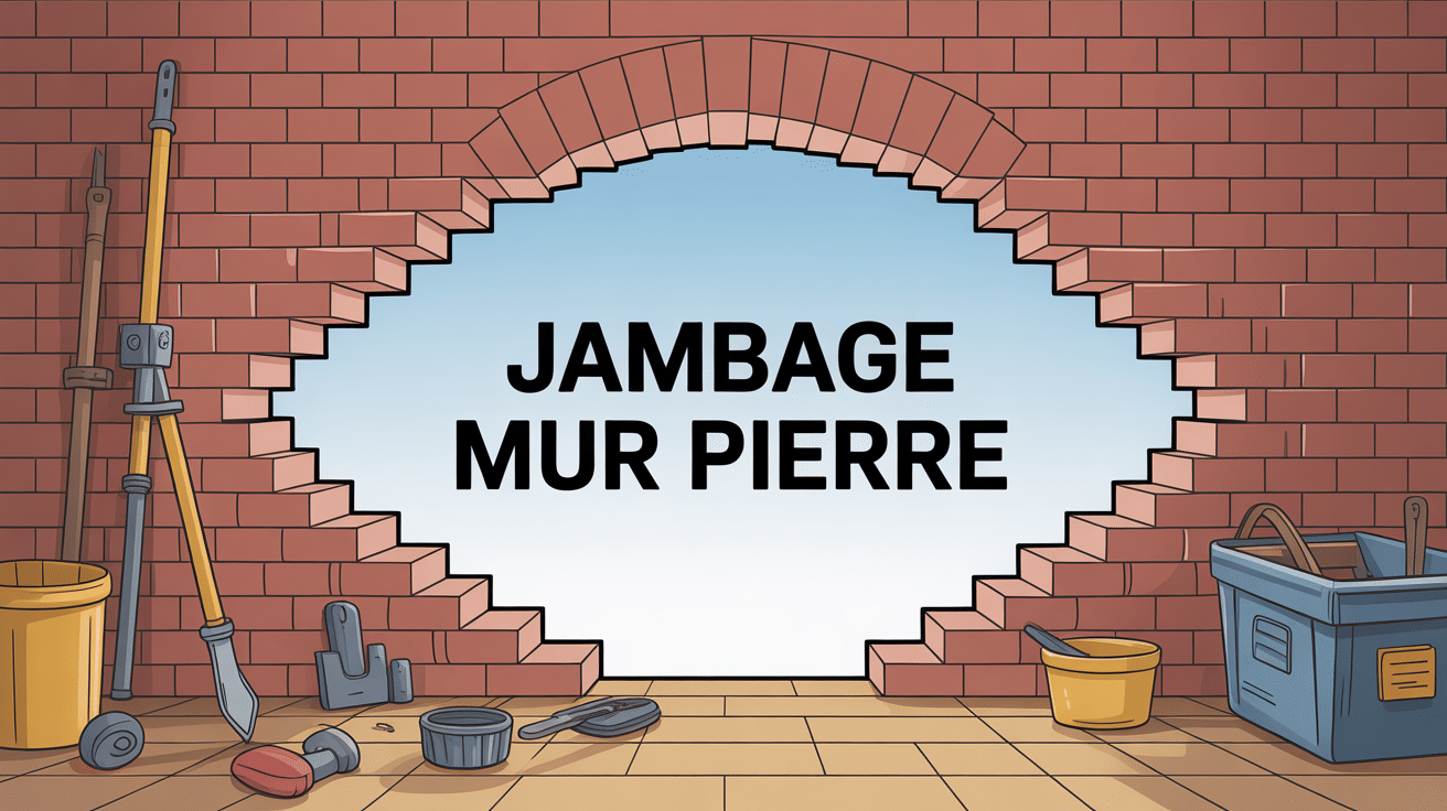 jambage ouverture mur en pierre chantier sécurisé