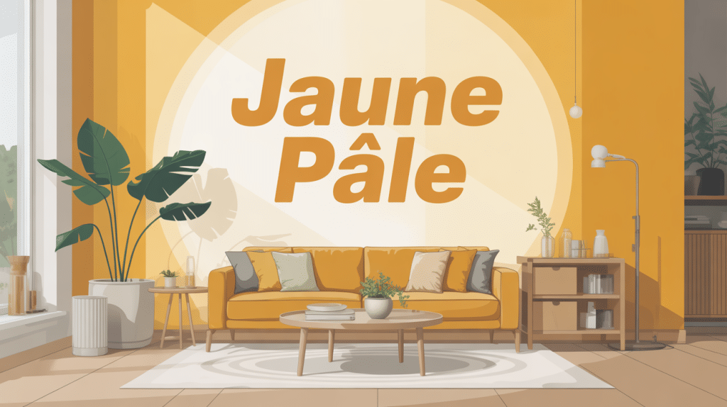 intérieur contemporain avec nuances jaune pale