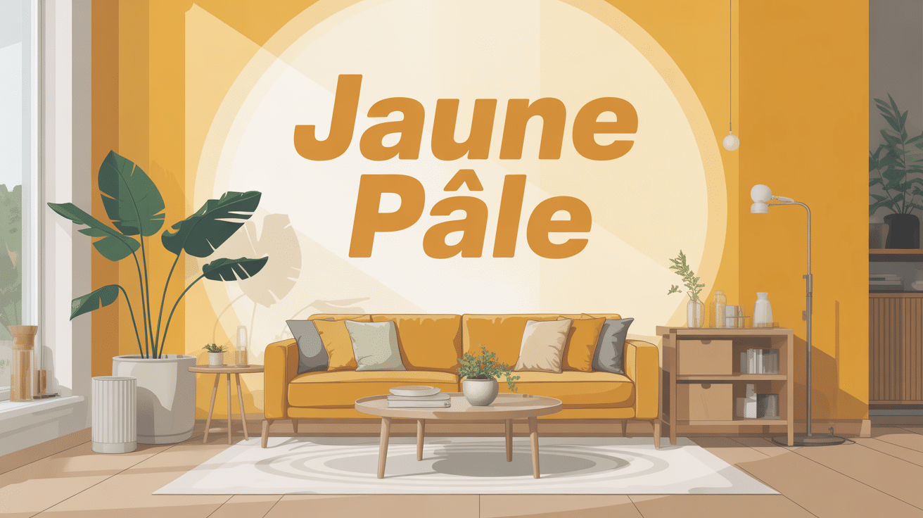 intérieur contemporain avec nuances jaune pale
