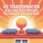 kit transformation ballon électrique en chauffe eau solaire connecté aux panneaux solaires