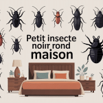 lit petit insecte noir rond maison, illustration des différents insectes