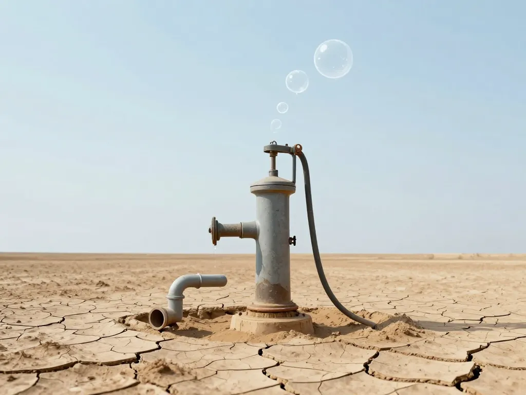 Symbolique ma pompe ne démarre pas automatiquement manque d'eau désamorçage