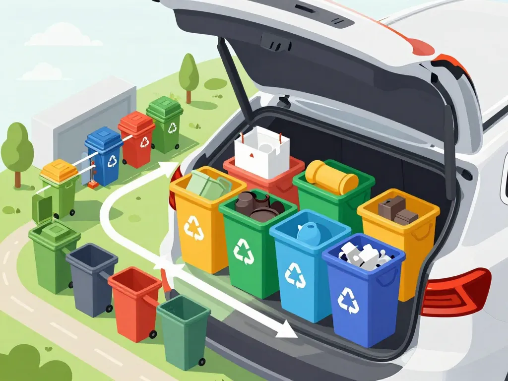 Tri optimal déchets dans voiture déchetterie Nîmes