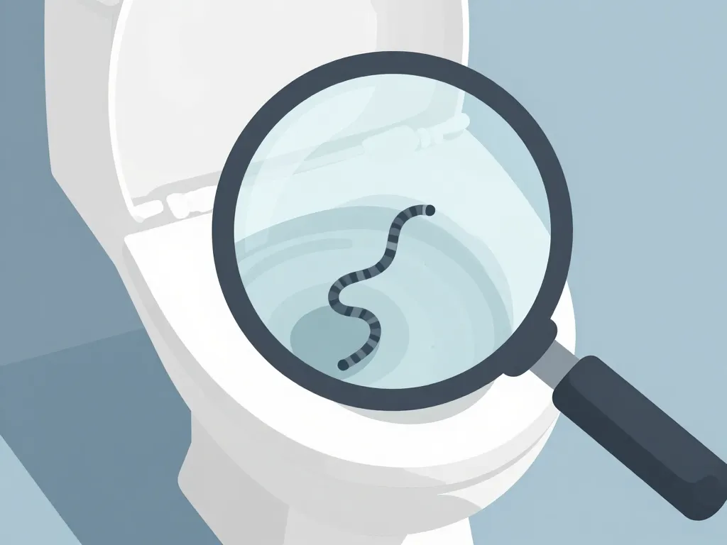 Petit vers noir dans les toilettes identification visuelle