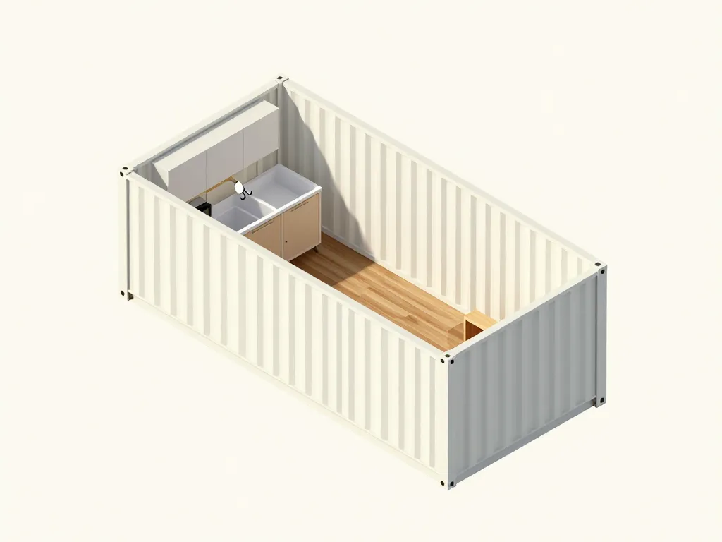 plan intérieur maison container agencement espaces fonctionnels