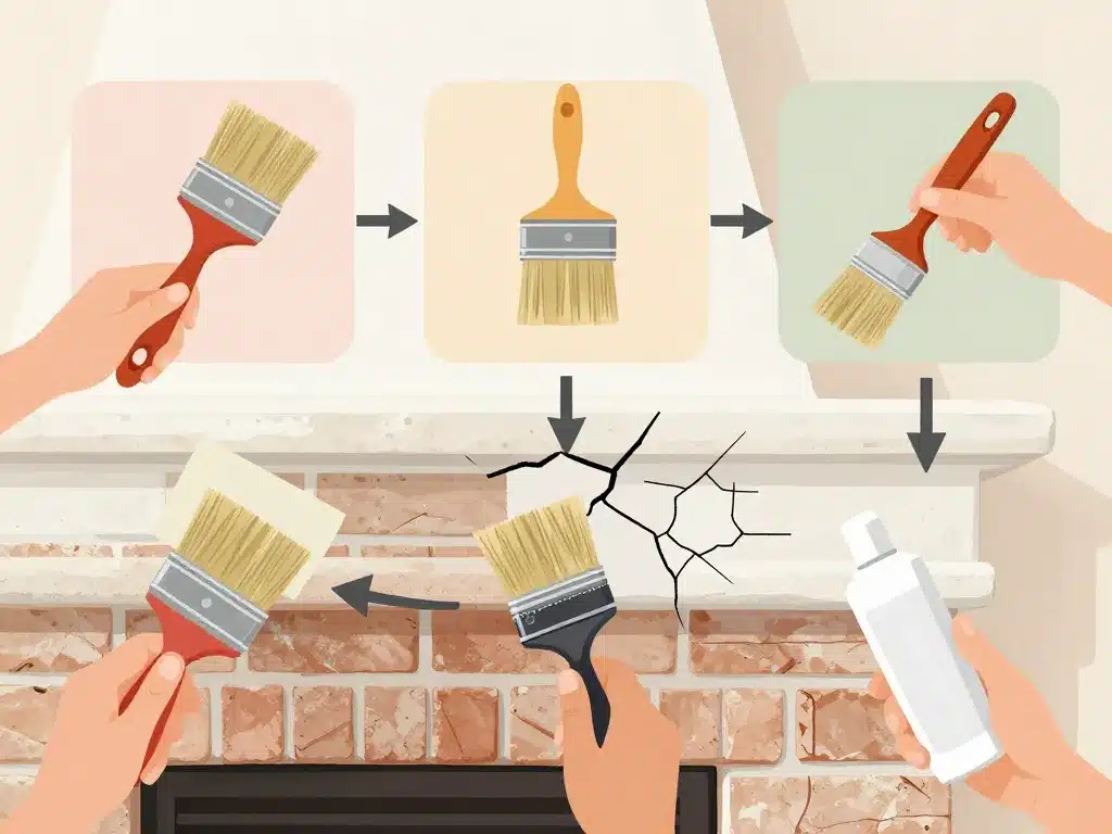 préparer cheminée peinte nettoyage réparation