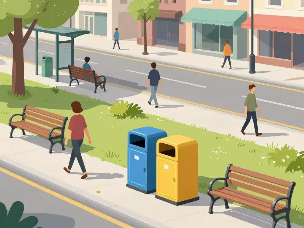 emplacement poubelles publiques optimal illustration