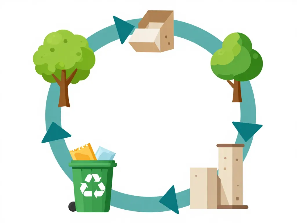 schéma cycle recyclage des papiers et cartons