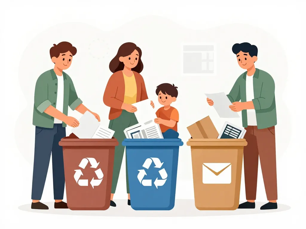 tri des papiers et cartons pour recyclage