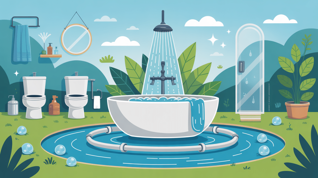 illustration recyclage eau douche maison