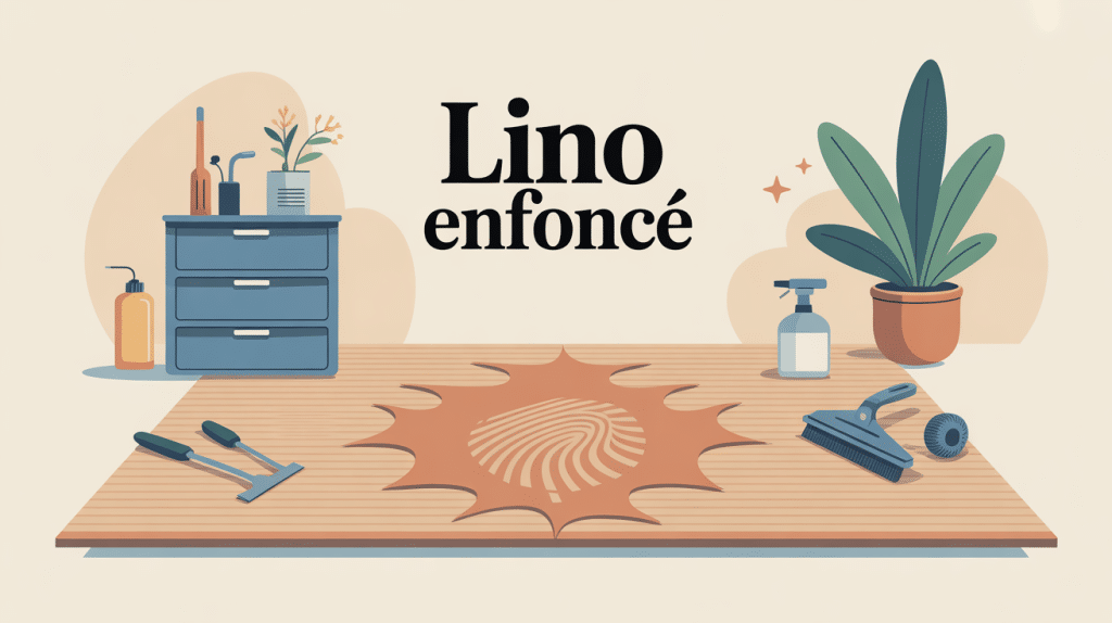 illustration réparer lino enfoncé et outils