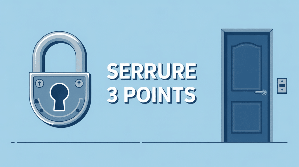 Schema fonctionnement serrure 3 points sur porte sécurisée