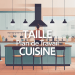 illustration moderne des tailles de plan de travail cuisine