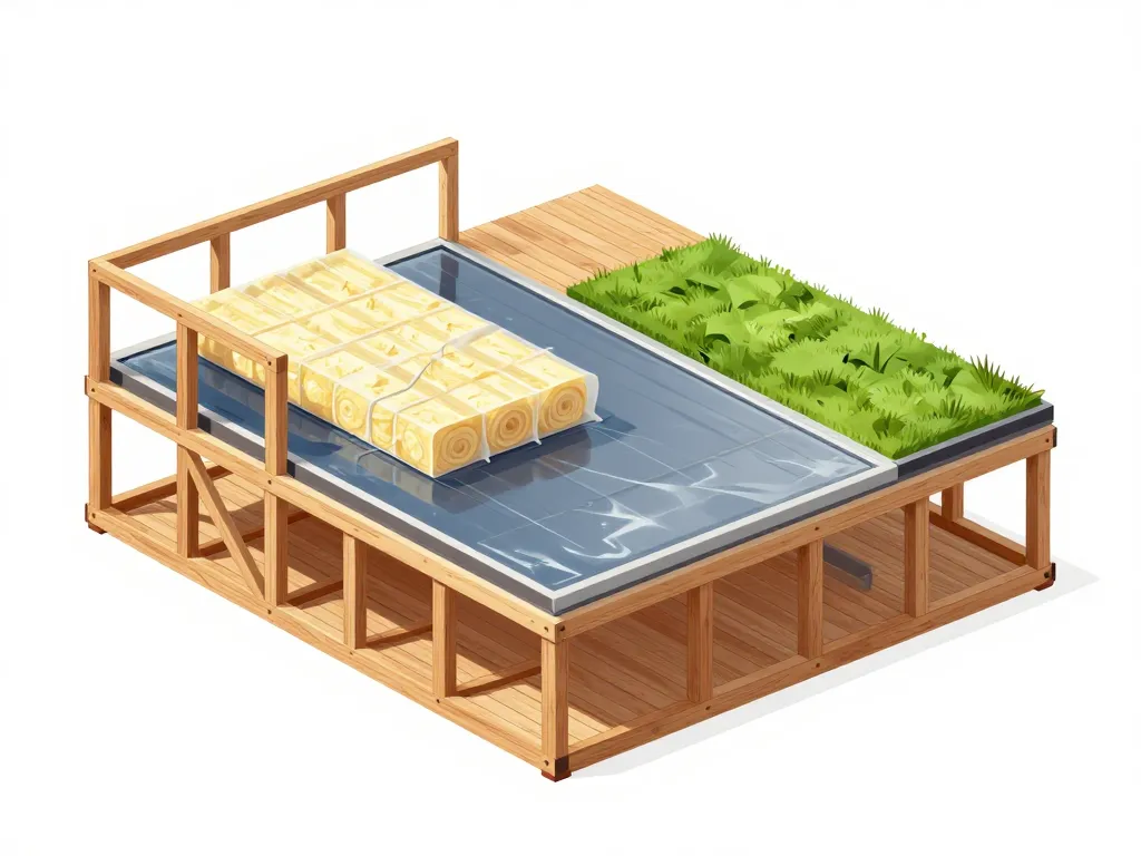 Illustration solutions techniques toit plat ossature bois