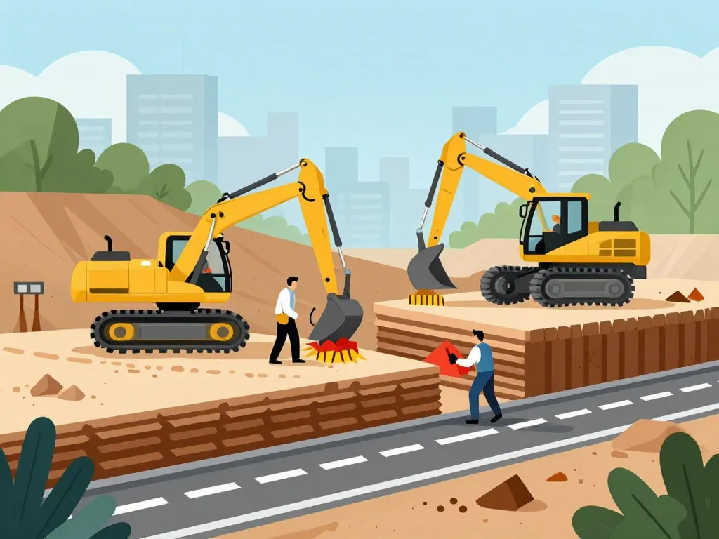 machefere route fondation chantier illustration