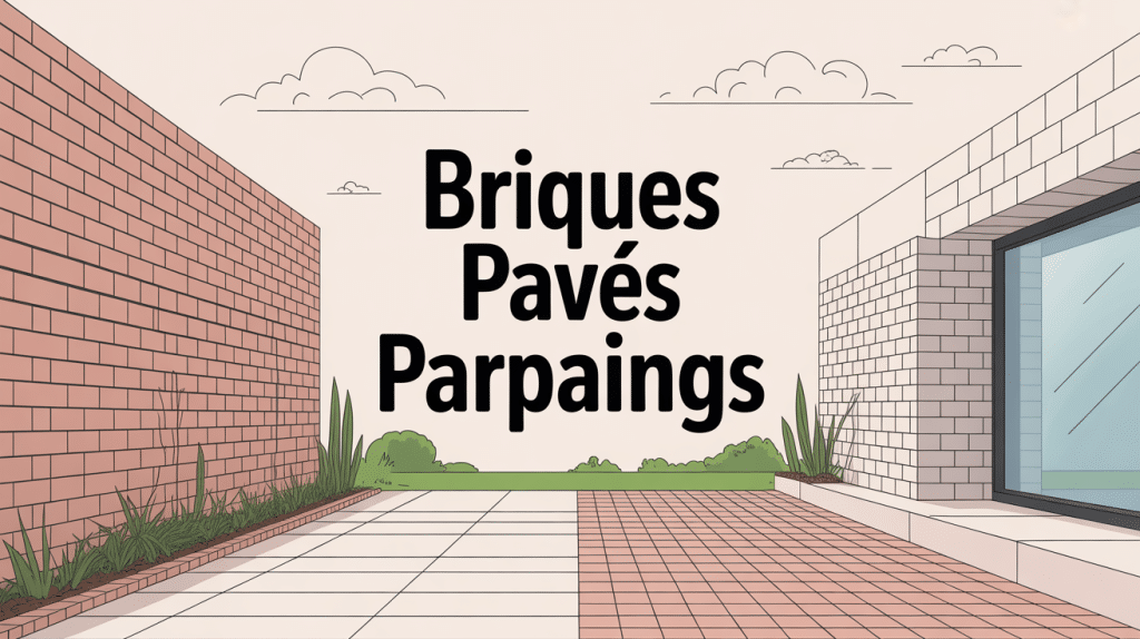 Illustration briques pavés et parpaings