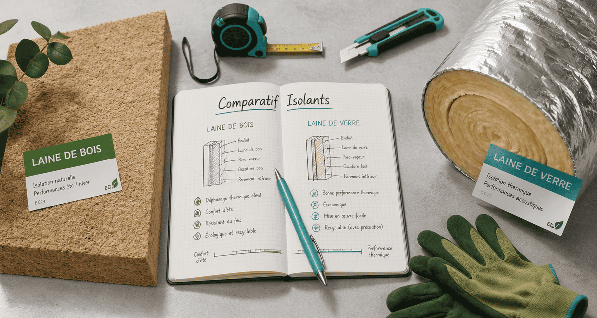 laine de verre ou laine de bois sur plan de travail rénovation