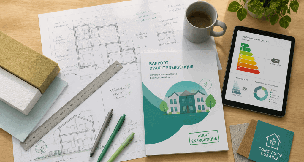 audit energetique copropriété vue plans et rapport sur table