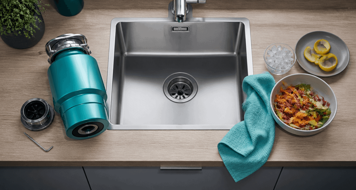 broyeur pour evier inox avec déchets cuisine