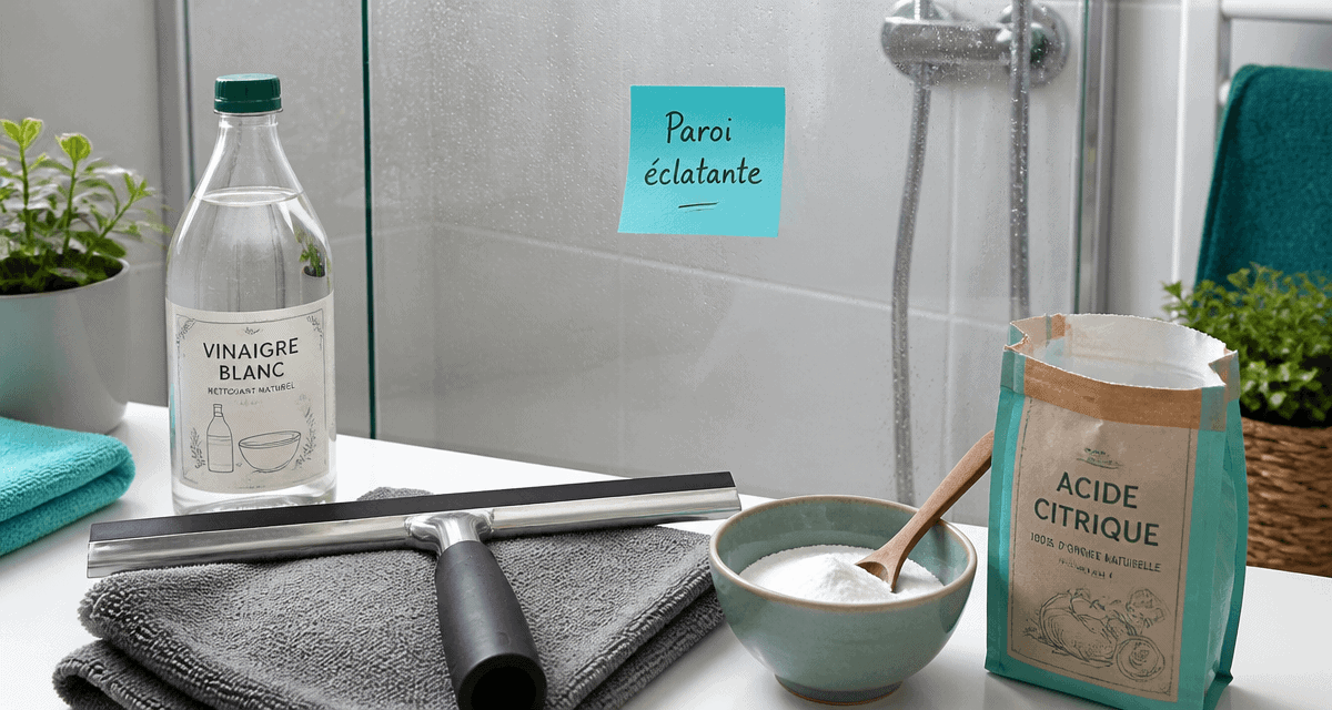 calcaire paroi douche raclette vinaigre bicarbonate