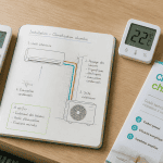 climatisation dans une chambre télécommande et schéma