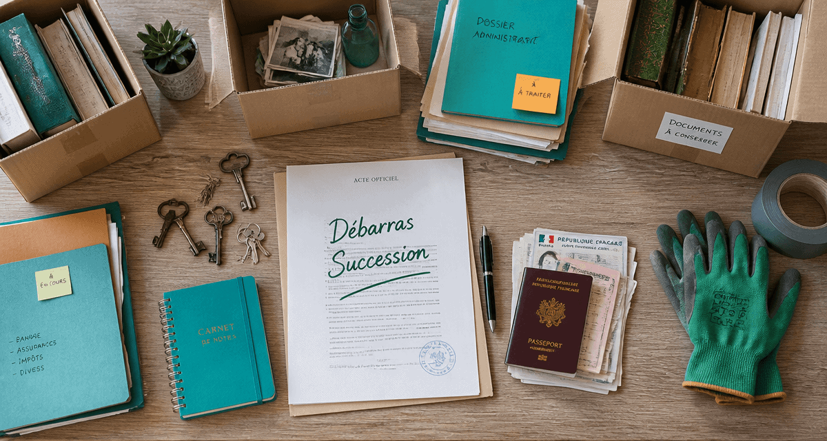 débarras succession plan de travail dossiers et clés
