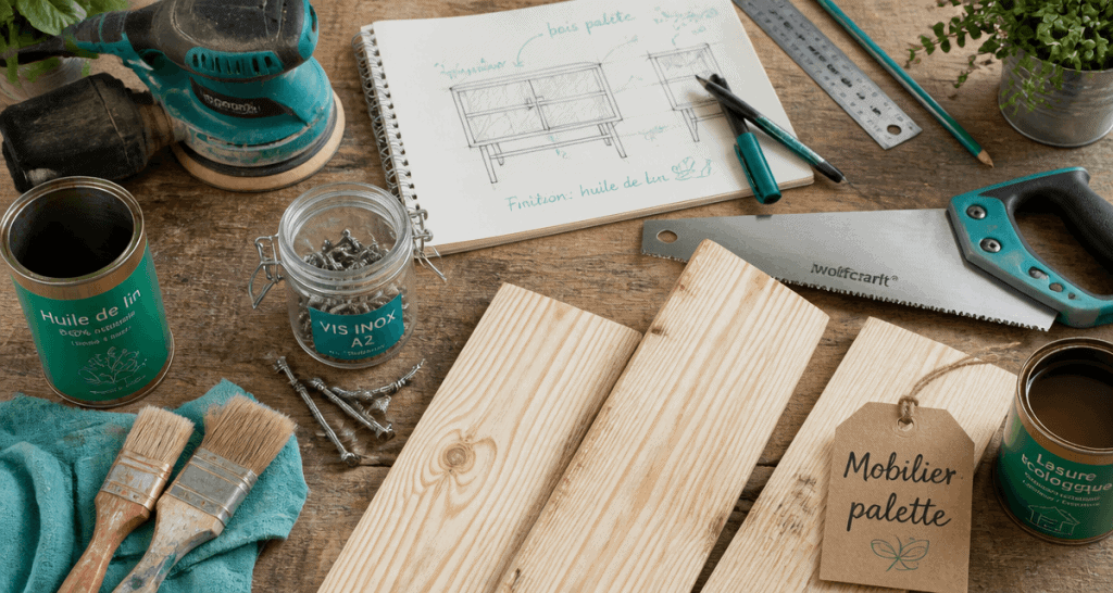 Fabriquer meuble palette outils bois DIY