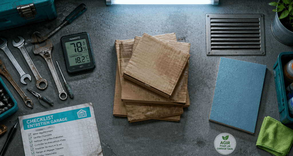 humidité garage non chauffé outils corrodés cartons humides